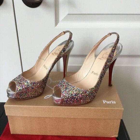 Christian Louboutin Sexy Glitter slingback Heels - Picture 7 of 12